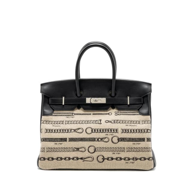 Hermès birkin 35 De camp Dechainee limited edition toile canvas / swift Black SHW Stamp A in Black Swift leather from EMIER, photo 1 of 1