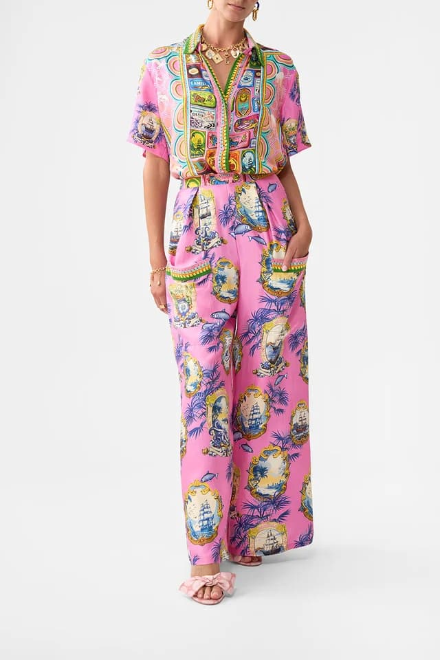 Camilla eBoutique WIDE LEG TROUSER WITH FRONT POCKETS SALTY SPLENDOUR, image 1 of 1 from CAMILLA