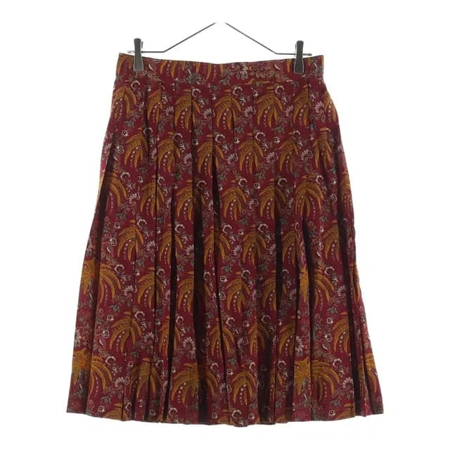 Hermès Pleated Skirt Paisley Pattern Silk Red 42 in Red Silk from The Reluxe, photo 1 of 1
