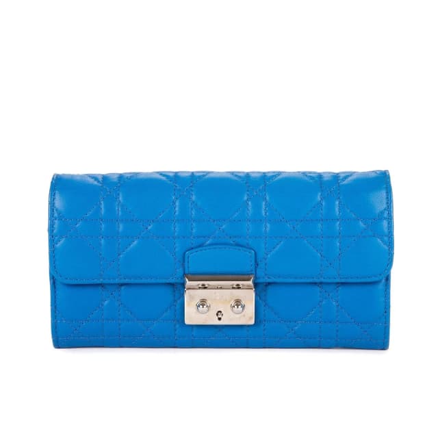 Miss Dior Wallet Blue Cannage Quilt in Blue from The Reluxe, photo 1 of 1