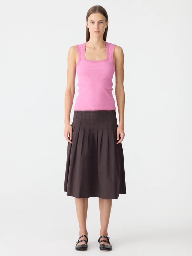 Bassike Low Scooped Rib Tank, image 1 of 1 from bassike