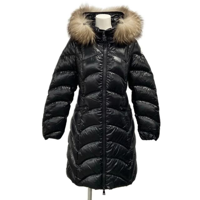 Moncler Down Coat 0 XS Albizia Black Long Sleeve Fur Removable Winter in Black Nylon from The Reluxe, photo 1 of 1