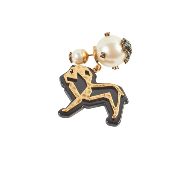 Dior Pearl/Crystal Single Tribal Earring Costume Jewellery in Resin from The Purse Affair, photo 1 of 1