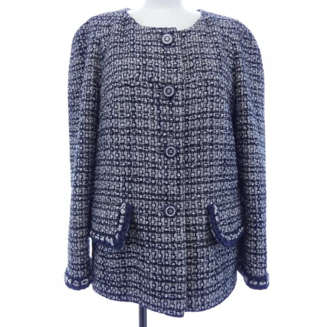 Chanel Collarless Jacket Navy in Navy from The Reluxe, photo 1 of 1