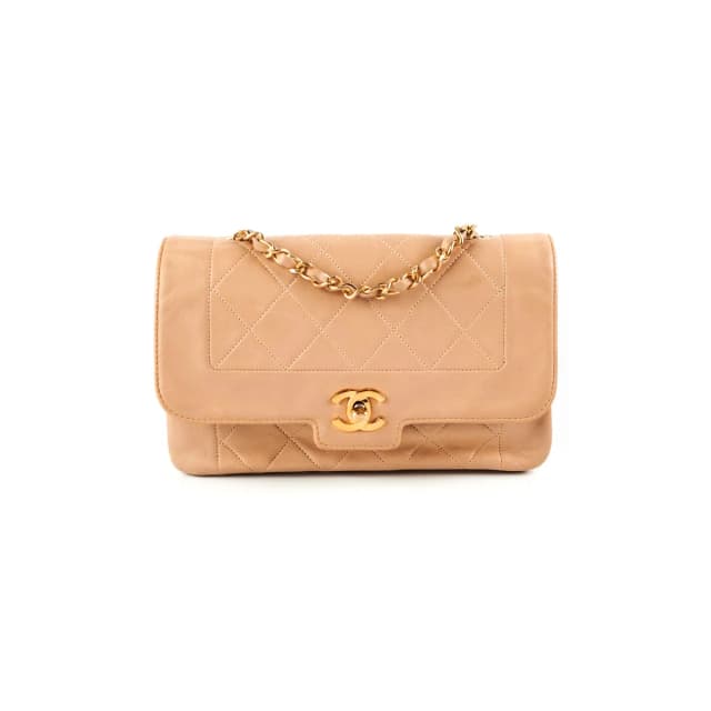 Chanel Vintage Beige Diana Lambskin in Beige Lambskin from The Purse Affair, photo 1 of 1