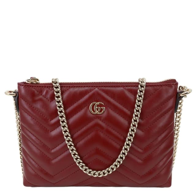 Gucci GG Marmont Matelasse Leather Crossbody Bag Burgundy 837742 in Burgundy Leather from Dallas Designer Handbags, photo 1 of 1