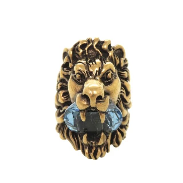 Gucci Lion Head Metal Stone Gold Ring in Gold from The Reluxe, photo 1 of 1