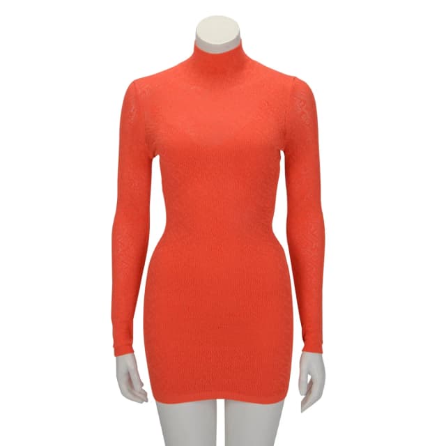 Fendi x Skims Orange Intarsia Knit Turtleneck Dress IT 36 in Orange from Blue Spinach, photo 1 of 1