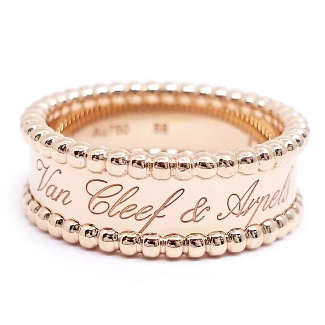 Van Cleef & Arpels 18K Pink Gold Perlee Signature Ring in Pink from The Reluxe, photo 1 of 1