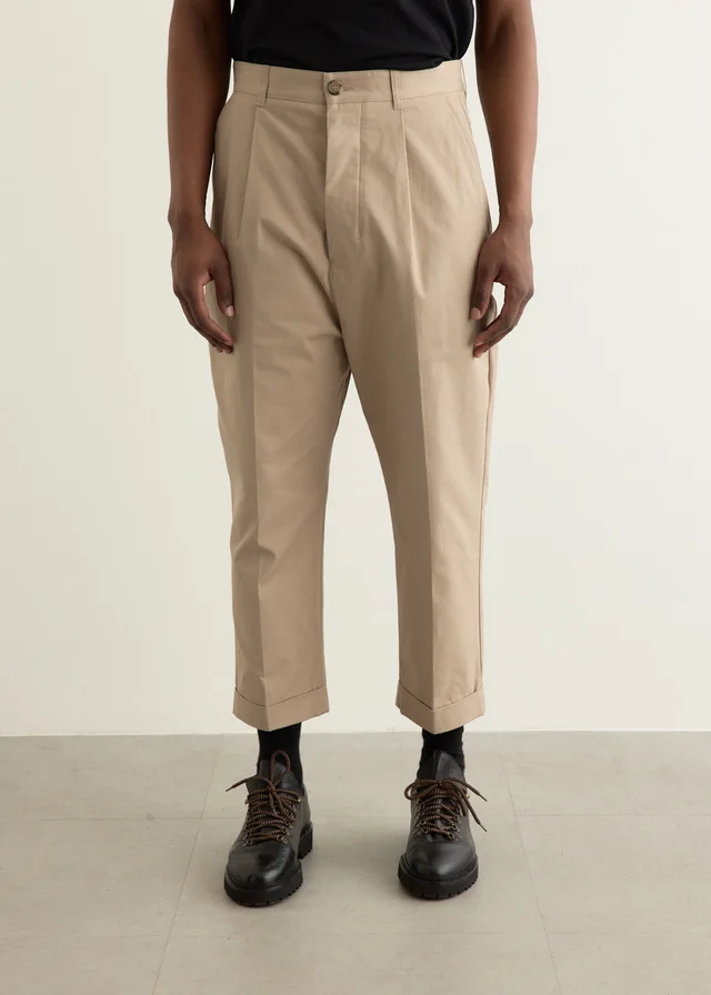 AMI PARIS Oversized Carrot Trousers in WHITE COFFEE, image 1 of 1 from Incu