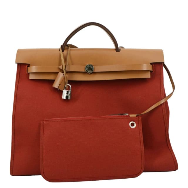 Hermès Herbag Canvas Tote Shoulder Bag Red in Red Canvas from Dallas Designer Handbags, photo 1 of 1