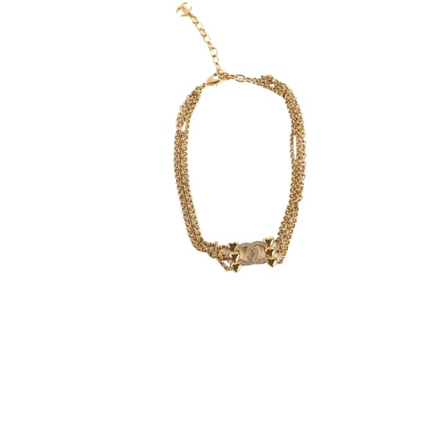Chanel Crystal Heart CC Choker Gold Tone in Gold from The Purse Affair, photo 1 of 1