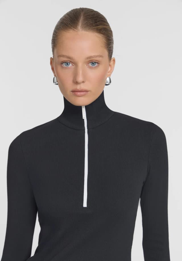 VIKTORIA & WOODS Summit Rib Turtleneck in BLACK, image 1 of 1 from Viktoria & Woods
