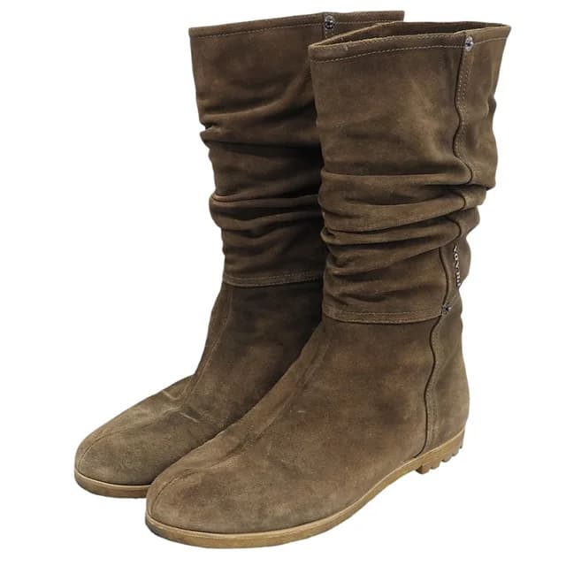 Prada Long Boots Shoes Brown in Brown Suede from The Reluxe, photo 1 of 1