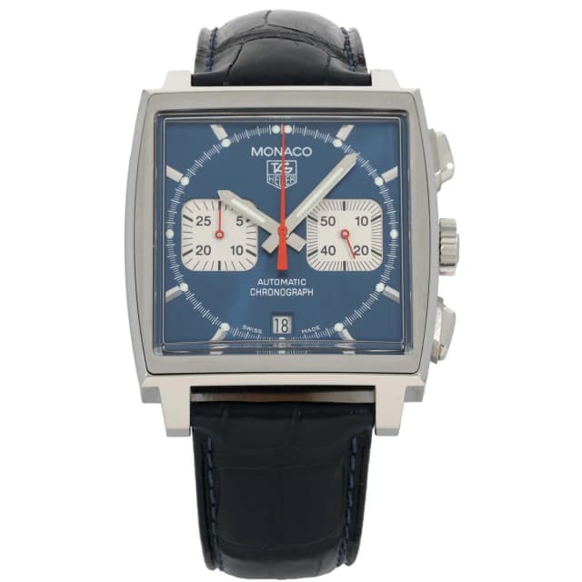 TAG Heuer Monaco CW2113-0 38mm Stainless Steel Watch in Leather from H&T, photo 1 of 1