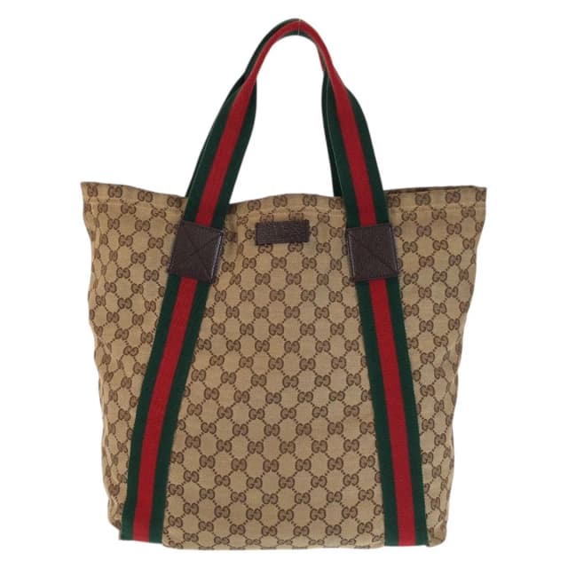 Gucci Sherry Line Beige Brown GG Canvas Tote Shoulder Bag in Brown Canvas from The Reluxe, photo 1 of 1