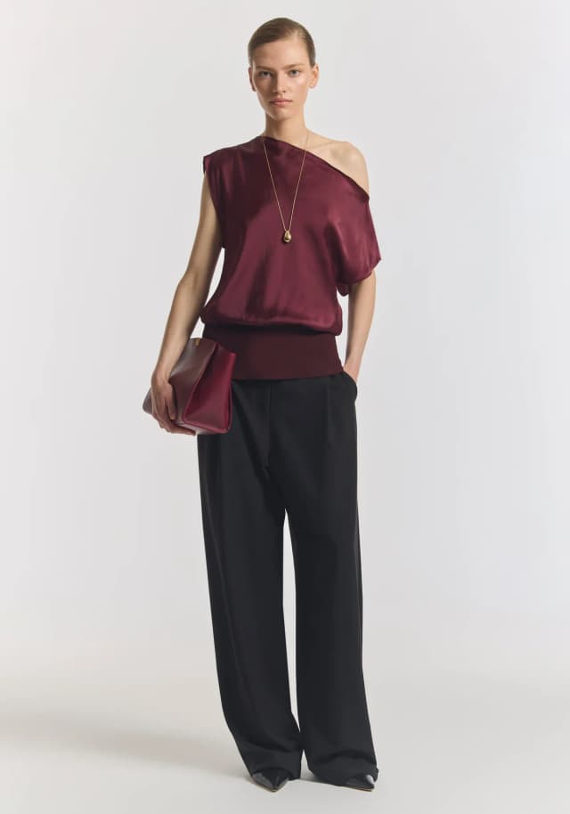 VIKTORIA & WOODS Mabel Top in GARNET, image 1 of 1 from Viktoria & Woods