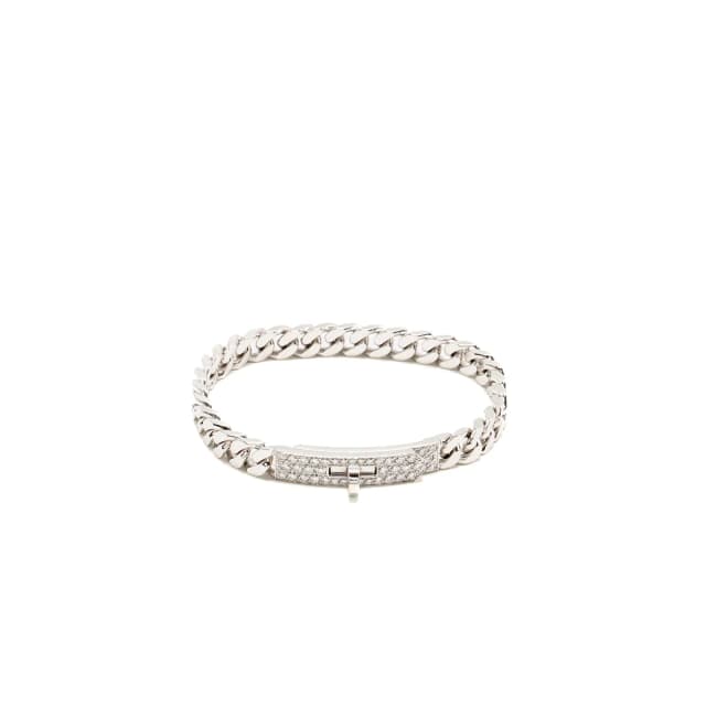Hermès Size ST Kelly Gourmette Bracelet, Very Small Model, White Gold/Diamonds in White from EMIER, photo 1 of 1