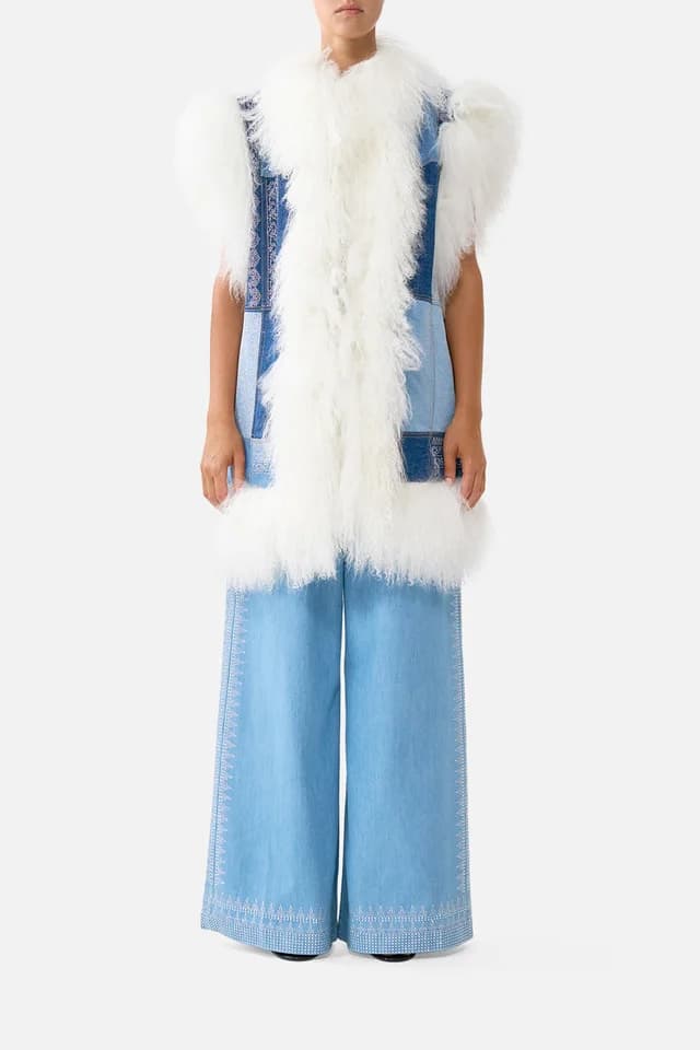 Camilla eBoutique OVERSIZED SHEARLING GILET THE HUM OF THE ALHAMBRA, image 1 of 1 from CAMILLA