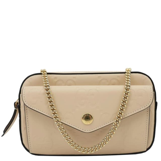 Gucci Gilbert Mini Monogram Calfskin Leather Crossbody Bag Beige 781554 in Beige Calfskin from Dallas Designer Handbags, photo 1 of 1