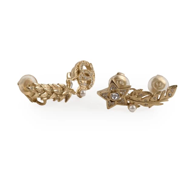 Chanel Plated Strass & Faux Pearl CC Earcuff Clip On Earrings from The Purse Affair, photo 1 of 1