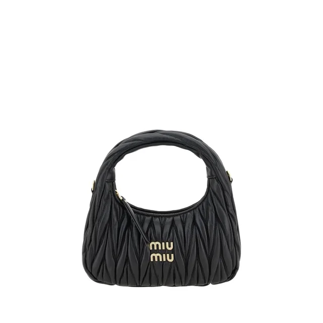 Miu Miu Black Calf Leather Bos Taurus Shoulder Bag in Black Calfskin from HEWI, photo 1 of 1
