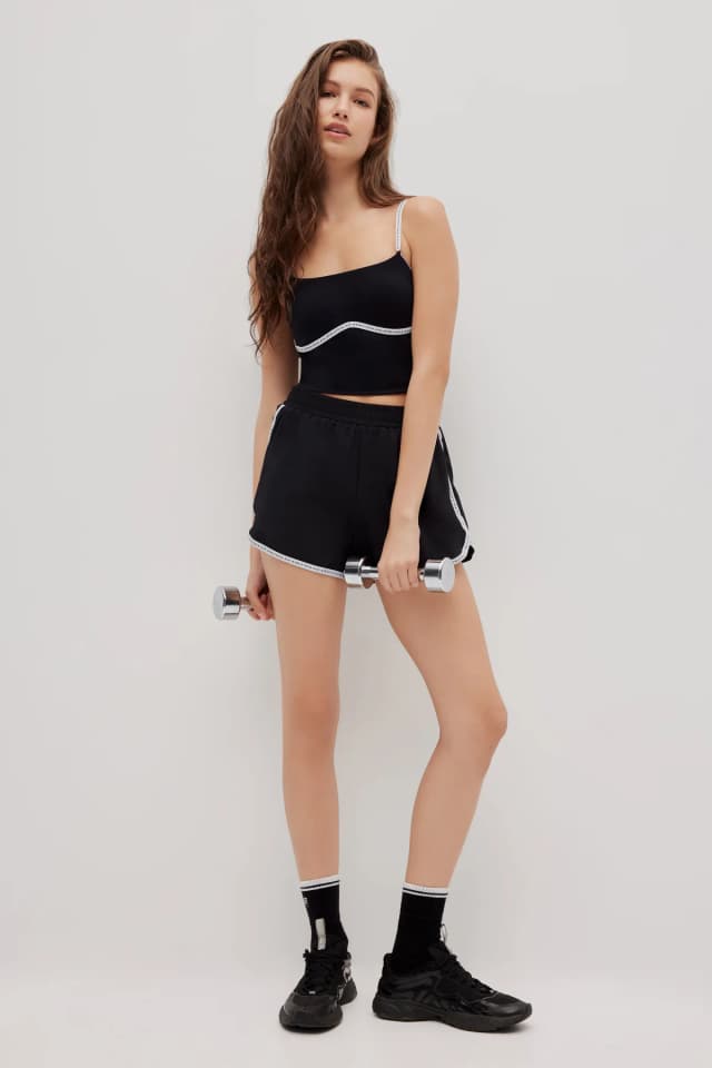 Athletica Logo Elastic Cami 149 in BLACK, image 1 of 1 from Aje