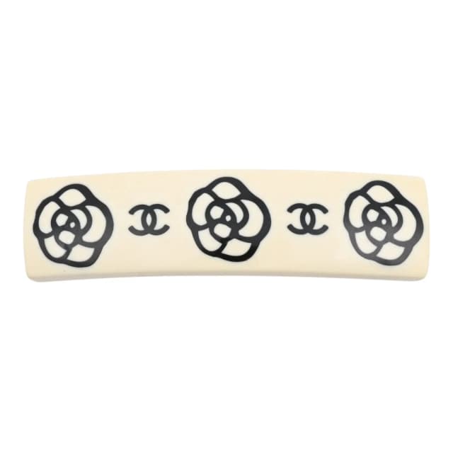 Chanel Made in 2003 Camellia CC mark Barrette Ivory from VINTAGE QOO TOKYO, photo 1 of 1