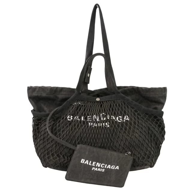 Balenciaga 24 7 Mesh Washed Tote Bag M Black in Black from The Reluxe, photo 1 of 1