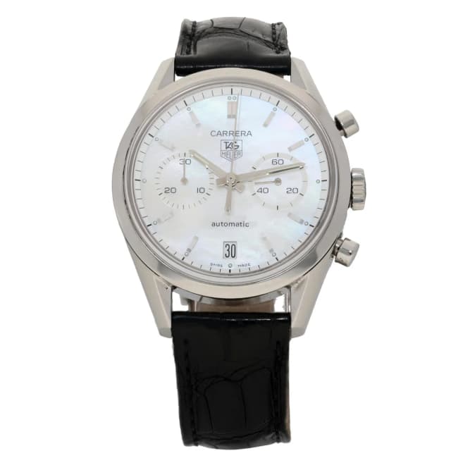 TAG Heuer Carrera CV2115 41mm Stainless Steel Watch in Leather from H&T, photo 1 of 1