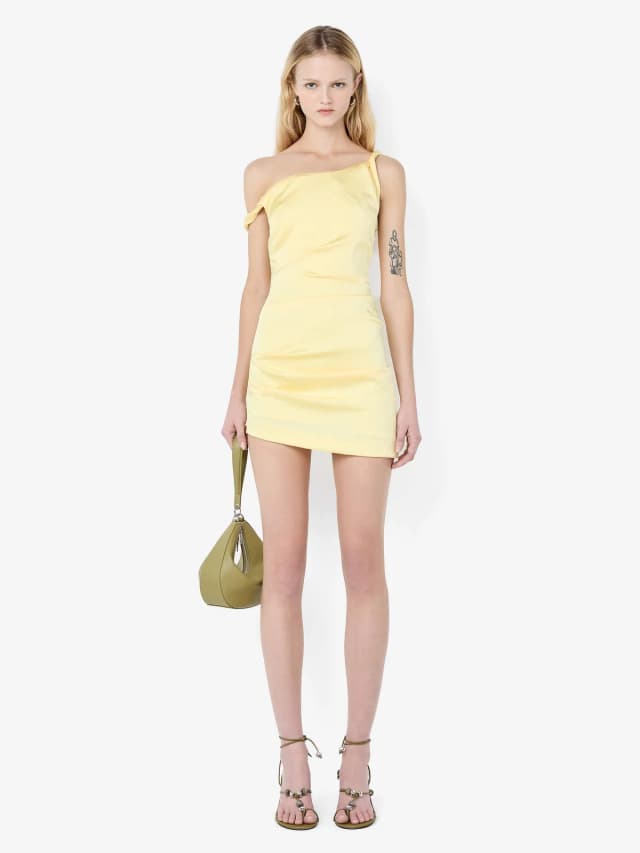 Bec&Bridge LISETTE TWIST MINI DRESS - CITRON, image 1 of 1 from BEC + BRIDGE
