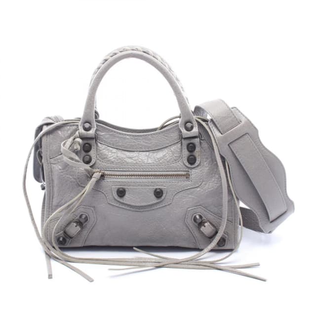 Balenciaga Handbag Classic Mini City 2-Way Gray Leather Bag in Grey Leather from The Reluxe, photo 1 of 1
