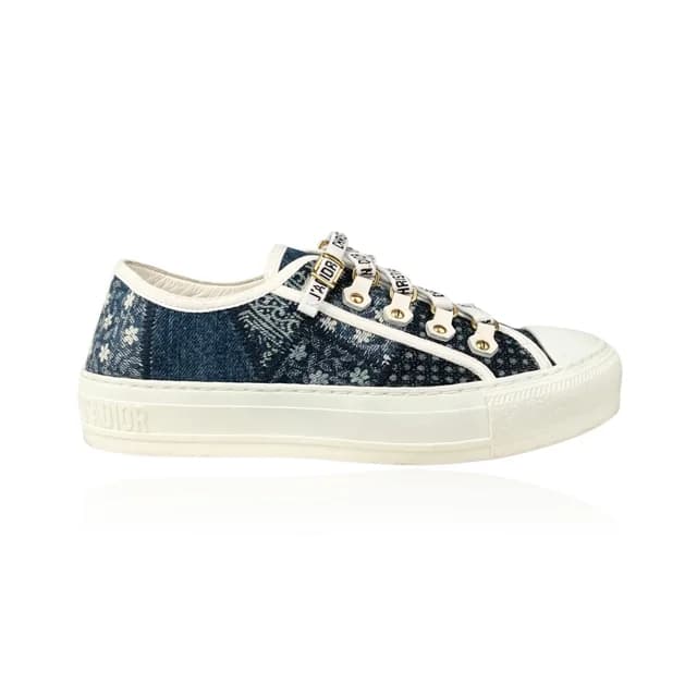 Walk 'n' Dior Patchwork Denim Sneaker in Blue Denim & Rubber from Designer Archives, photo 1 of 1