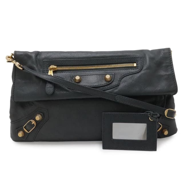 Balenciaga the Giant Envelope Clutch 2-Way Shoulder Bag Leather Dark Gray Gold in Grey Leather from The Reluxe, photo 1 of 1