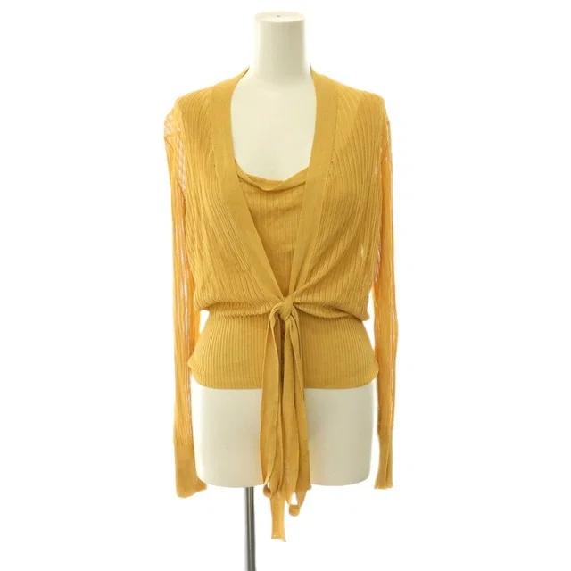 Hermès Knit Ensemble Cardigan Top 36 Mustard in Yellow from The Reluxe, photo 1 of 1