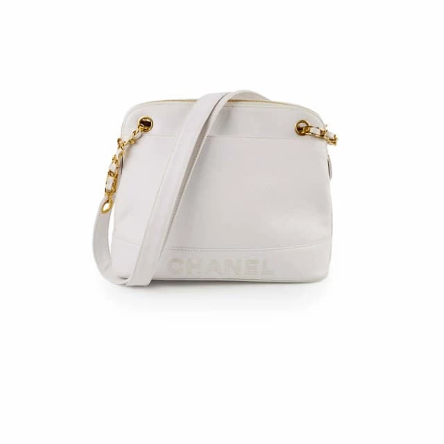 Chanel Vintage Shoulder Bag Caviar White (4 series) in White Caviar leather from The Purse Affair, photo 1 of 1