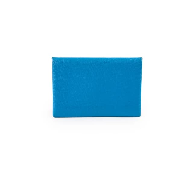 Hermès Calvi Compact Card Holder Epsom Blue Zanzibar in Blue Epsom leather from The Purse Affair, photo 1 of 1