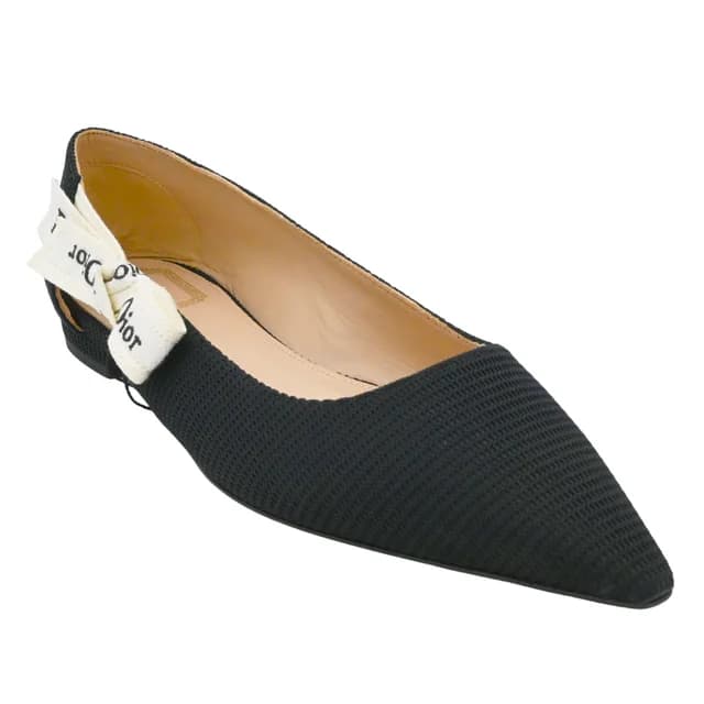 Dior J’Adior Technical Fabric Pointed-Toe Ballet Flats in Leather from Clotheshorse Anonymous, photo 1 of 1