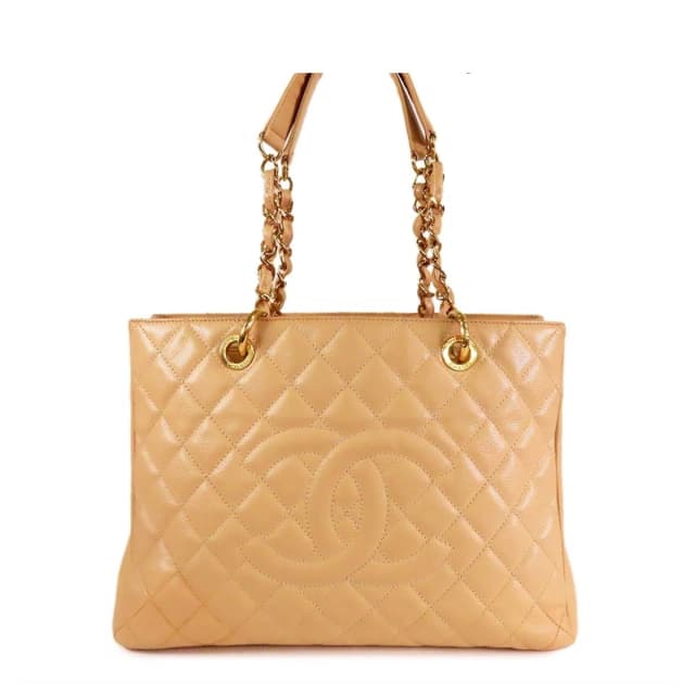Chanel Grand Shopping Tote GST Beige Gold Caviar Leather Shoulder Bag in Beige Caviar leather from The Reluxe, photo 1 of 1