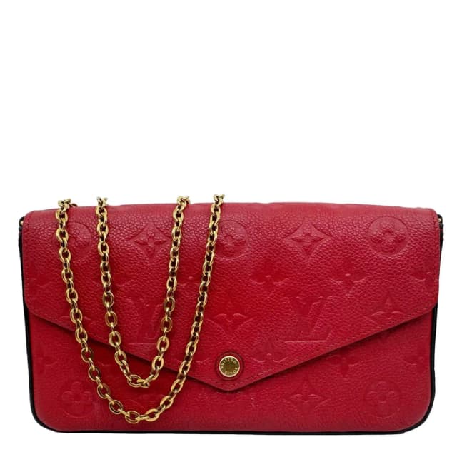 Louis Vuitton Felicie Monogram Empreinte Pochette Crossbody Bag Red in Red Leather from Dallas Designer Handbags, photo 1 of 1