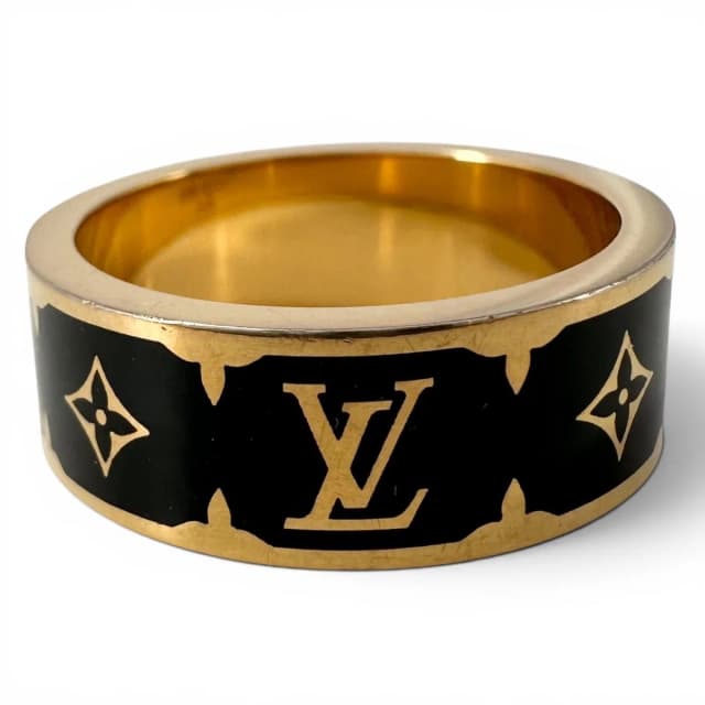 Louis Vuitton Ring Nano Glam Enamel Gold Black in Black from The Reluxe, photo 1 of 1