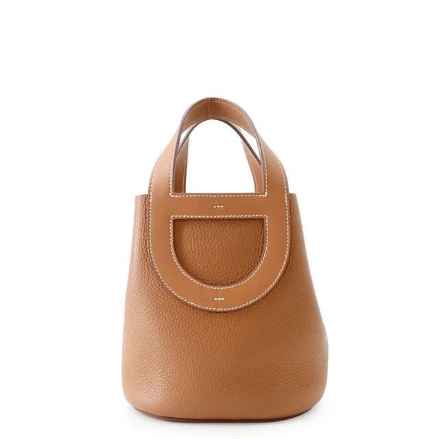 Hermès Tote Bag in the Loop 18 Gold Taurillon Clemence Swift in Gold Clemence leather from The Reluxe, photo 1 of 1