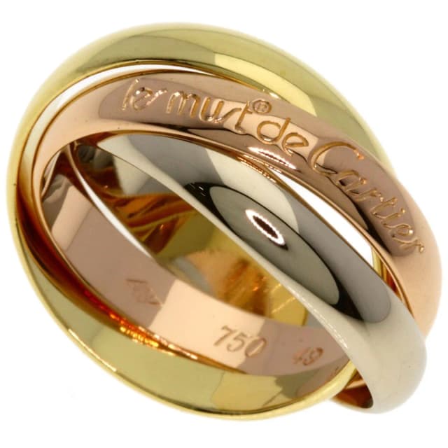 Cartier Trinity 49 Ring 18K Yellow Gold 18K White Pink in White from The Reluxe, photo 1 of 1