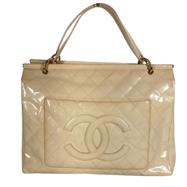 Chanel Handbag Quilted CC Logo Patent White in White Patent leather from The Reluxe, photo 1 of 1