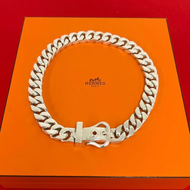 Hermès Boucles Sellier GM Necklace 925 Sterling Silver in Silver from The Reluxe, photo 1 of 1