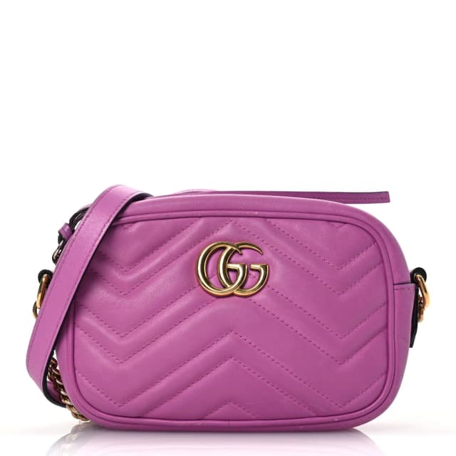Gucci Mini GG Marmont Matelasse Calfskin Chain Shoulder Bag - Porcelain Rose in Pink Calfskin from H&T, photo 1 of 1