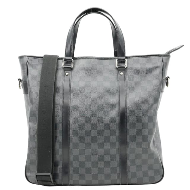 Louis Vuitton Tadao Damier Graphite Shoulder Bag Black in Black Canvas from Dallas Designer Handbags, photo 1 of 1
