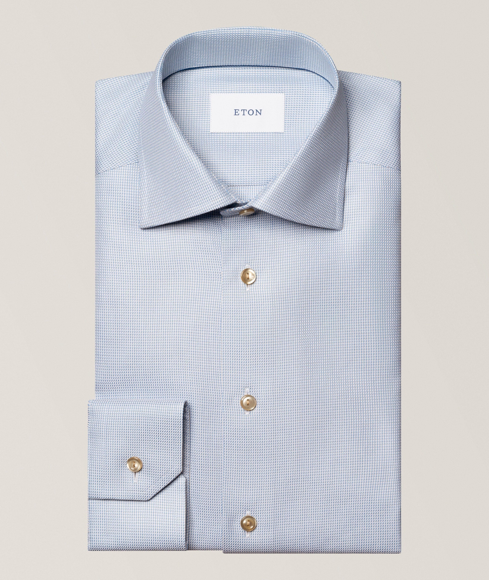 Eton Slim-Fit Signature Twill Dress Shirt in Beige Cotton & Cotton Blends, image 1 of 1 from Harry Rosen