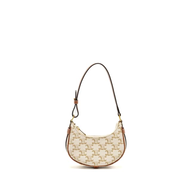 Celine Mini Ava Bag Triomphe Canvas/Calfskin White/brown GHW in Brown Calfskin from EMIER, photo 1 of 1