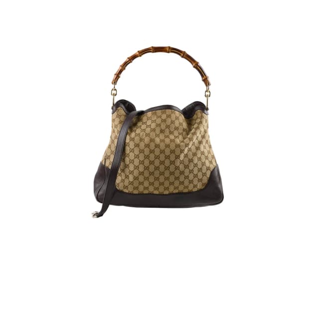 Gucci GG Canvas Bamboo Shoulder Bag Brown in Brown Canvas from The Purse Affair, photo 1 of 1
